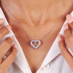 Elegant Silver Heart Necklace